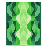Cascading Green Waves Abstract Area Rug