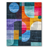ODIKA Modern Abstract Geometric Washable Area Rug, Low Pile Non-Slip Carpet