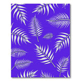 Purple Palm Leaf Print Area Rug