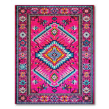 Vibrant Pink Multi-Color Southwestern Area Rug