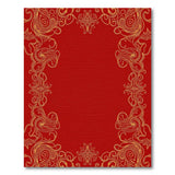 Red Gold Paisley Ornate Border Rug