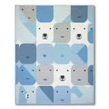 Adorable Blue Polar Bear Kids Cartoon Rug