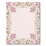 Elegant Pink Floral Frame Area Rug