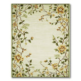 Green Vintage Green Floral Vine Area Rug