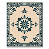Beige and Neutral Cream Persian Floral Medallion Area Rug
