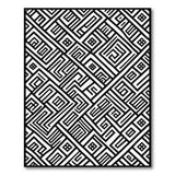 Black and White Geometric Modern Intricate Black White Geometric Maze Area Rug