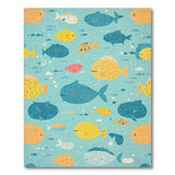 Kids Cartoon Playful Cartoon Fish Underwater Area Rug