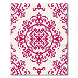 Pink Ornate Pink Floral Damask Area Rug