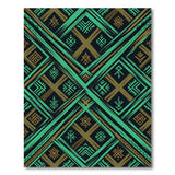 Blue and Teal Teal Heritage Tribal Geometric Area Rug