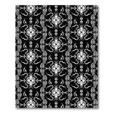 Elegant Black White Damask Ornate Area Rug