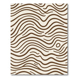 Beige Wavy Brown Abstract Area Rug