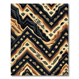 Southwestern Tan Black Zigzag Tribal Rug