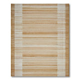 Beige White Striped Woven Area Rug