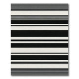 Crisp Black White Striped Geometric Area Rug