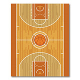 Basketball Geometric Modern Orange Basketball Court Area Rug