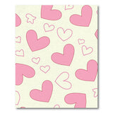 Pink Kids Cartoon Playful Pink Hearts Area Rug