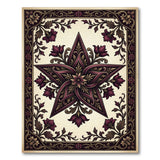 Ornate Purple Star Floral Area Rug