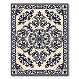 Navy Floral Medallion Persian Area Rug