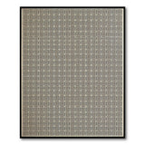 Beige Geometric Grid Area Rug with Black Accents