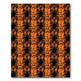 Orange Black Abstract Face Pattern Area Rug