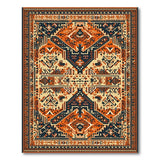Terracotta and Navy Persian Area Rug