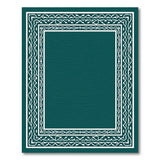Deep Teal Tribal Border Area Rug