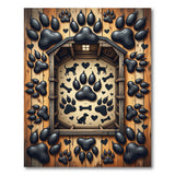 Rustic Dog Paw Barn Area Rug