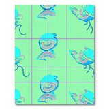 Teal Rainbow Bird Abstract Area Rug