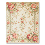 ODIKA Vintage Floral Washable Area Rug - Low Pile Non-Slip Traditional Rug