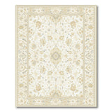 Traditional Persian Beige and Neutral Ivory Persian Floral Area Rug