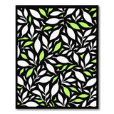 Green Leaf Cutout Area Rug on Black