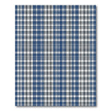 Navy Blue Plaid Checkered Area Rug