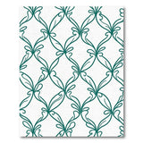 Teal Swirling Vine Lattice Area Rug
