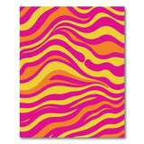 Vibrant Wavy Pink Orange Yellow Area Rug