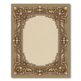 Gold and Silver Ornate Gold Baroque Floral Border Area Rug