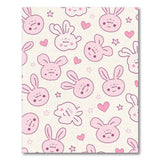 Pink Adorable Pink Bunny Cartoon Area Rug