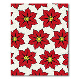 Red Poinsettia Floral Pattern Red Area Rug