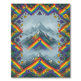 Rainbow Mountain Floral Boho Area Rug