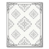 Ornate Floral Motif Area Rug - Black White