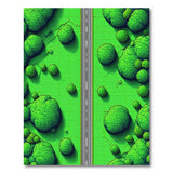 Pixelated Green Bush Road Landscape Rug
