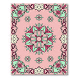 Multi-color and Patterns Ornate Pink Floral Mandala Area Rug