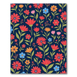 Vibrant Red Orange Daisy Floral Area Rug