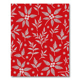 Festive White Holly Leaves Red Area Rug