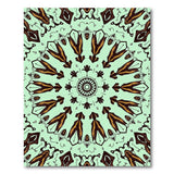 Mint Green Mandala Feather Tribal Rug