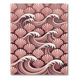 Pink Seashell Wave Coastal Rug