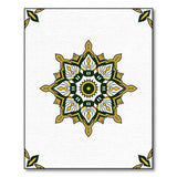 Ornate Green Gold Mandala Area Rug