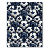 Navy Soccer Ball Stack Area Rug
