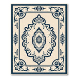 Ornate Navy Border Traditional Persian Rug