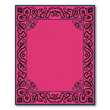 Pink Ornate Floral Border Area Rug