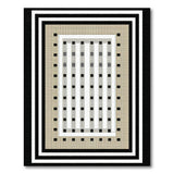 Beige Geometric Grid Modern Area Rug
